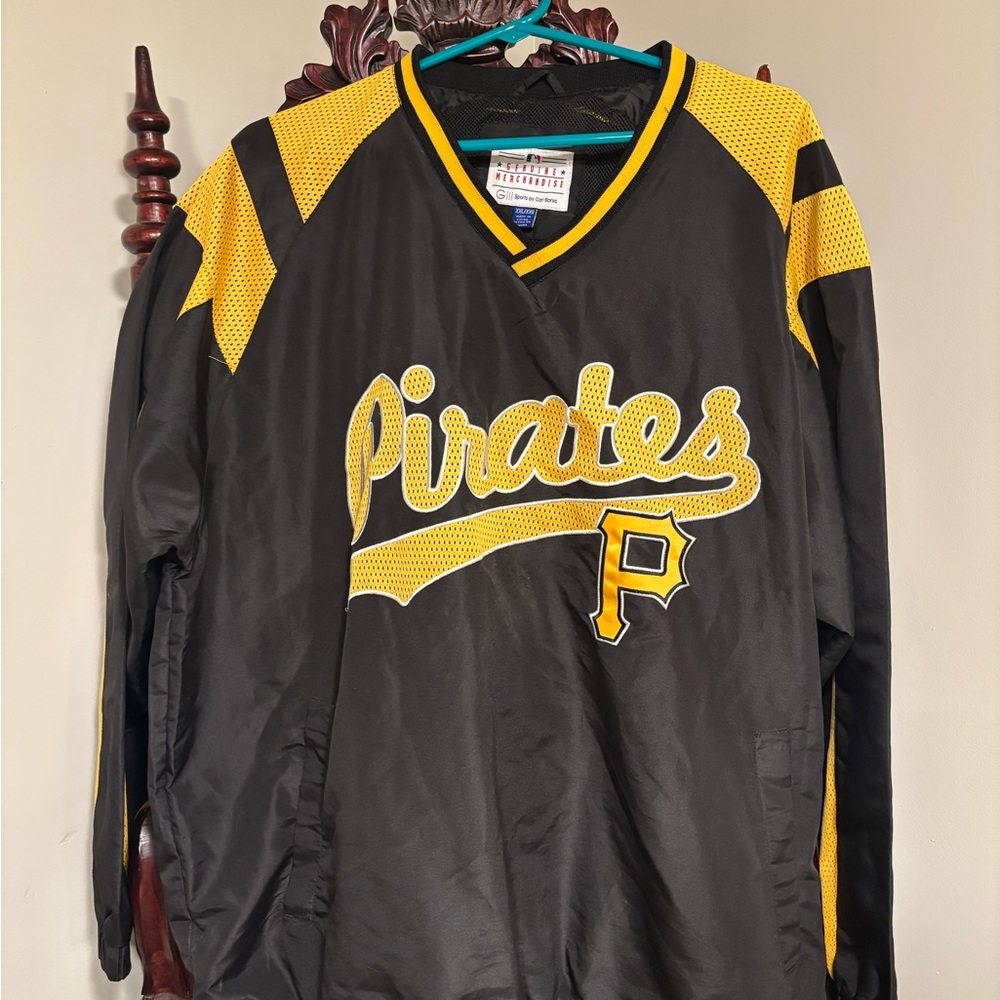 Pittsburg Pirates Windbreaker Jacket Mens Black Pullover Outdoor MLB GII SZ XXL